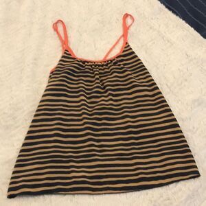 Cute navy and tan striped tank